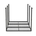 Durable 4x6ft Adjustable Black Overhead Garage Storage Rack with Heavy