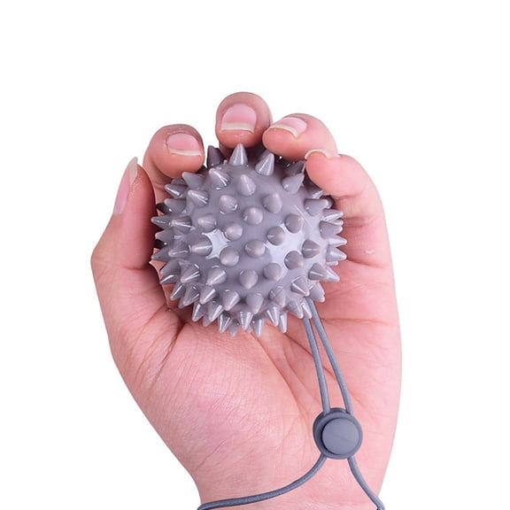 Durable 5.5CM TPR Spiky Massage Grip Ball With Rope String Spike Massager Trigger Point Hand Pain Relief Hedgehog Balls