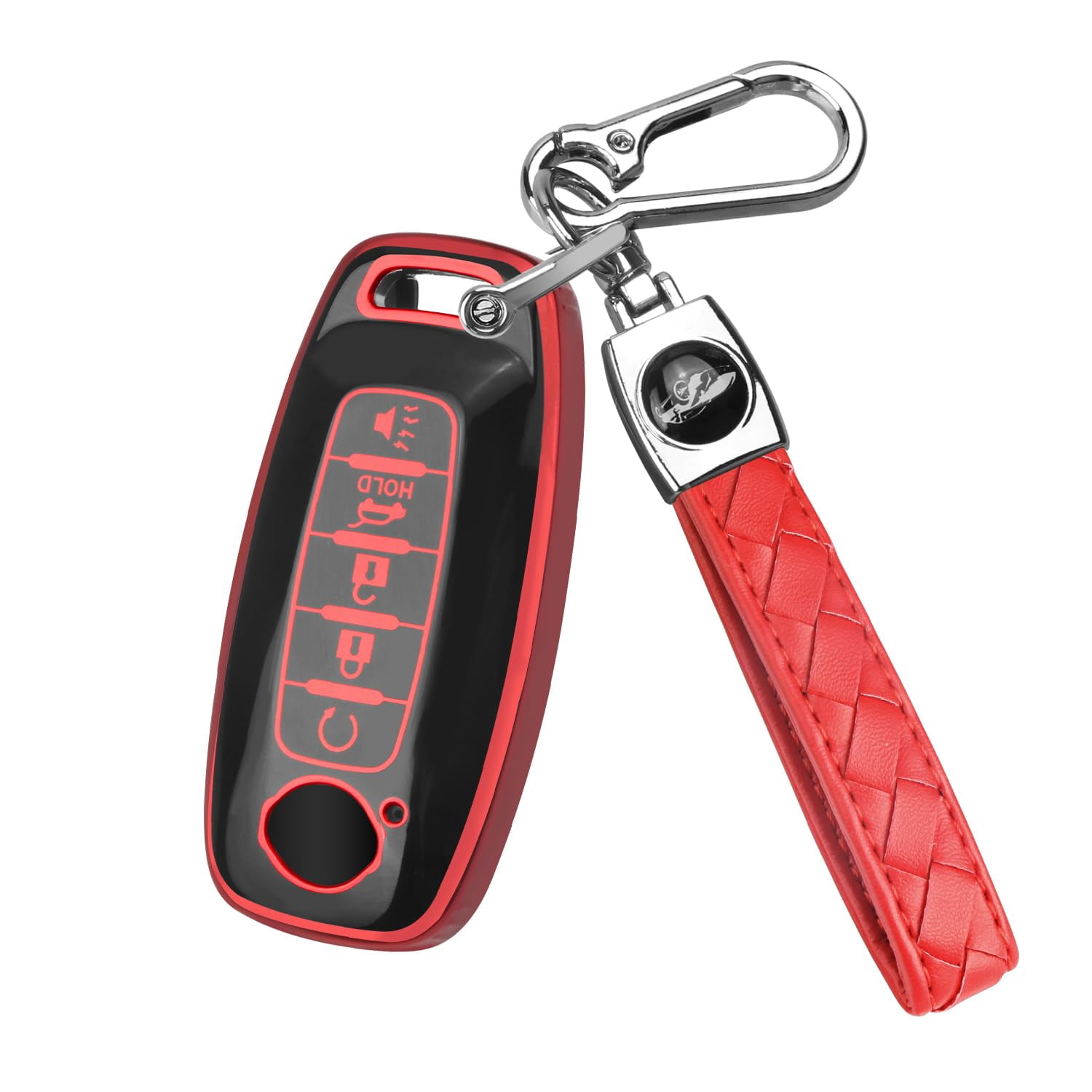 Durable 5-Button Protective Key Fob Case Cover with Keychain for 2023 2024 Nissan Pathfinder Rogue Keyless Entry Remote Control Shell Protector