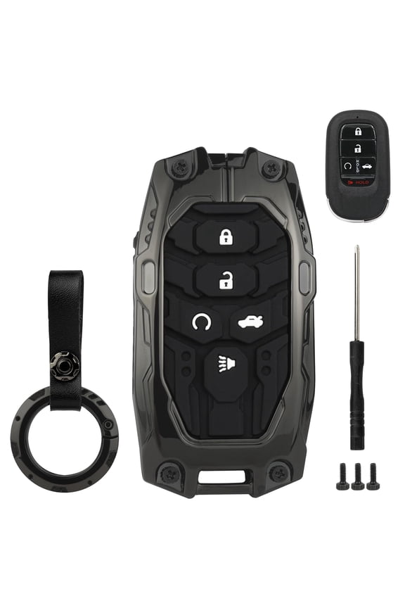 Durable 5-Button Protective Key Fob Case with Keychain Compatible with 2022-2025 Honda CR-V Civic Accord Pilot HR-V Keyless Entry Remote Shell Cover