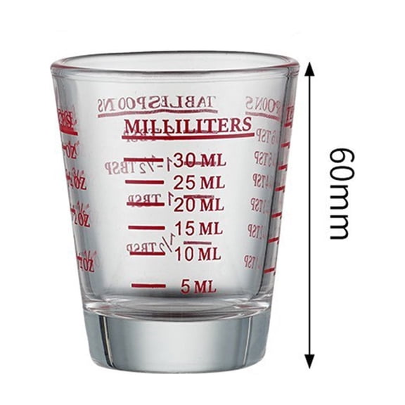 Durable 500+ Saves! Shot Glass Measuring Cup with Thick Base, Clear Measuring Shot Glasses, Small Liquid Measuring Cup for Coffee Baking, Bartender Home Kitchen Essential Tool