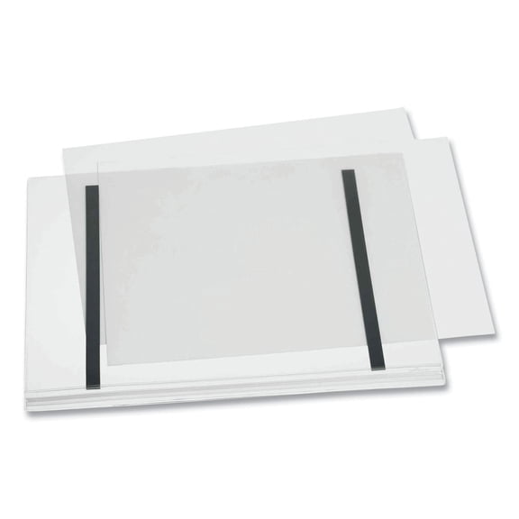Durable Water Resistant UV Anti-Reflective Magnetic Pockets, 5 Pack, Tabloid, Clear