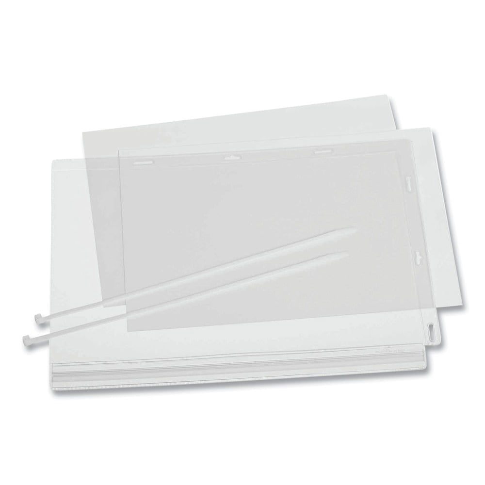 Durable Water Resistant UV Anti-Reflective Cable Tie Pockets, 5 Pack, Letter Size, Clear