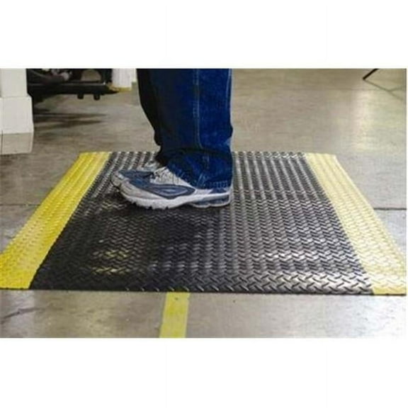 Durable 570ST23BK 24 x 36 in. Vinyl Sponge-Textured Anti-Fatigue Mat, Black