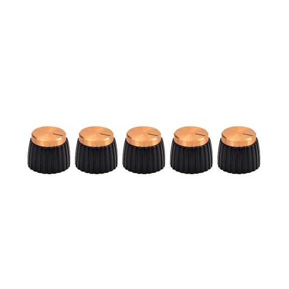 Durable 5pcs Aluminium Alloy Golden AMP Control Knobs Buttons