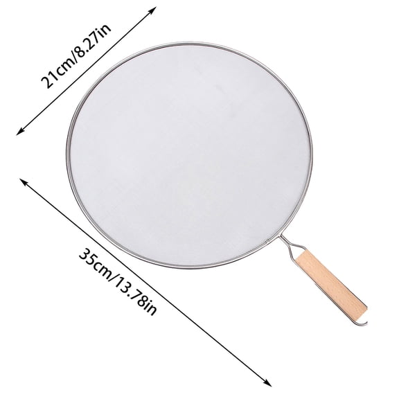 Durable 8 Inch Grease Splatter Screen Guard Stainless Steel Splash Screen Protector Guards with Handle Splash-Proof Frying Pan Mesh Pot Lid Cover for Kitchen Cooking Gadgets