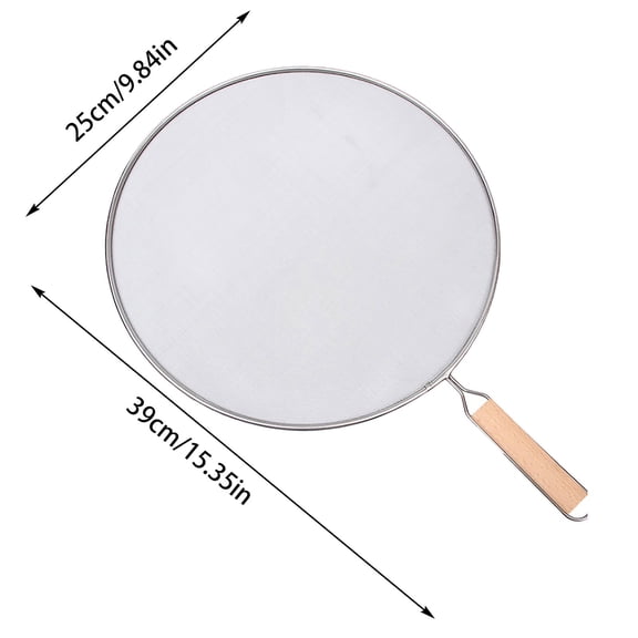 Durable 9.84 Inch Grease Splatter Screen Guard Stainless Steel Splash Screen Protector Guards with Handle Splash-Proof Frying Pan Mesh Pot Lid Cover for Kitchen Cooking Gadgets