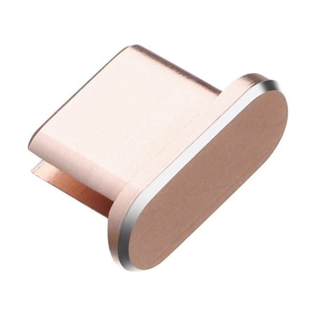Durable Aluminium Alloy Universal Phone Accessories Micro/Type C/iP Charging Port Cap Charger Dock Stopper Anti Dust Metal Plug ROSE GOLD FOR TYPE-C