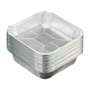 Durable Aluminum Foil Pans 10 Pack, 8x8 Inch Square Disposable Baking Pans for Cooking, Baking, Roasting, and Catering
