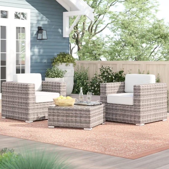 Durable Aluminum Frame Rattan Seating Group with 4 Removable Cushion Covers - Easy Cleaning for Outdoor Furniture