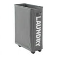 thumbnail image 1 of Durable Aluminum Frame Waterproof Laundry Basket With 4 Wheels And Leather Handles, Foldable Corner Storage Box, 1 of 6
