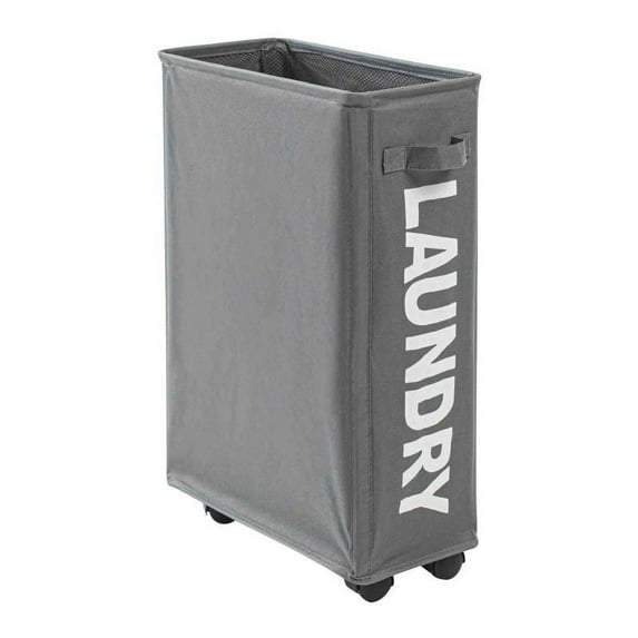 Durable Aluminum Frame Waterproof Laundry Basket With 4 Wheels And Leather Handles, Foldable Corner Storage Box