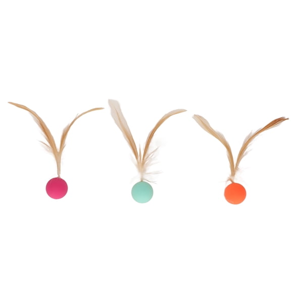 Durable And Safe Design For Interactive Cat Feather Toys, Stimulate Natural Instincts With Non-Toxic Materials, Environmentally Friendly (3Pcs)