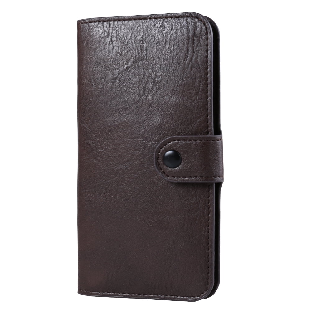 Durable And Slim Vegan Leather Flip Wallet Phone Case For Apple iPhone XS / XR / X With Classic Design And Dedicated Card And ID Slots (Brown)