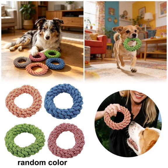 Durable Anti-Chew Rope Knot Dog Toy, Interactive Toy for All Breed Sizes, Extra-Strong Biting Resistance, Ideal for Tug-of-War, Solo Play & Long-Lasting Chewing, Random Color