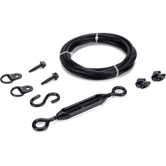 Durable Anti-Sag Gate Kits for Wooden Fence, Gate Support Cable Kit in Zinc, Anti-Sagging Fence Gate Kit Steel, Wood Door Repair Kit for Outdoor, Black
