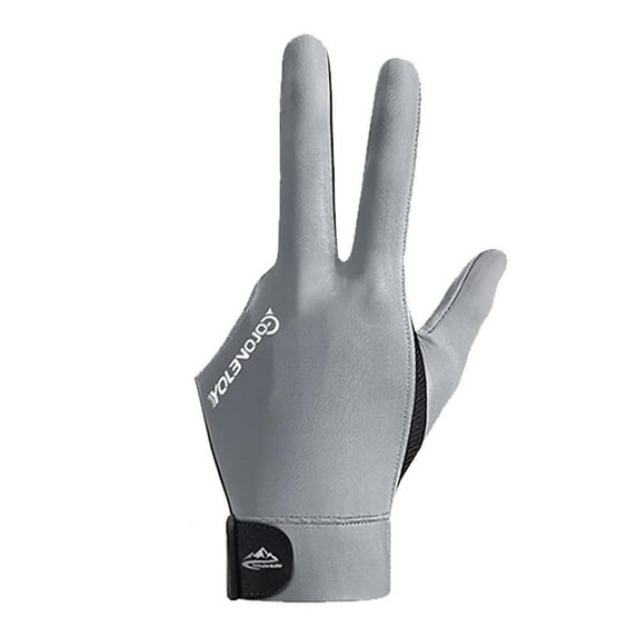 Durable Anti Skid Elasticity Breathable Three Fingers Glove Spandex Snooker Glove Billiard Glove GRAY LEFT HAND