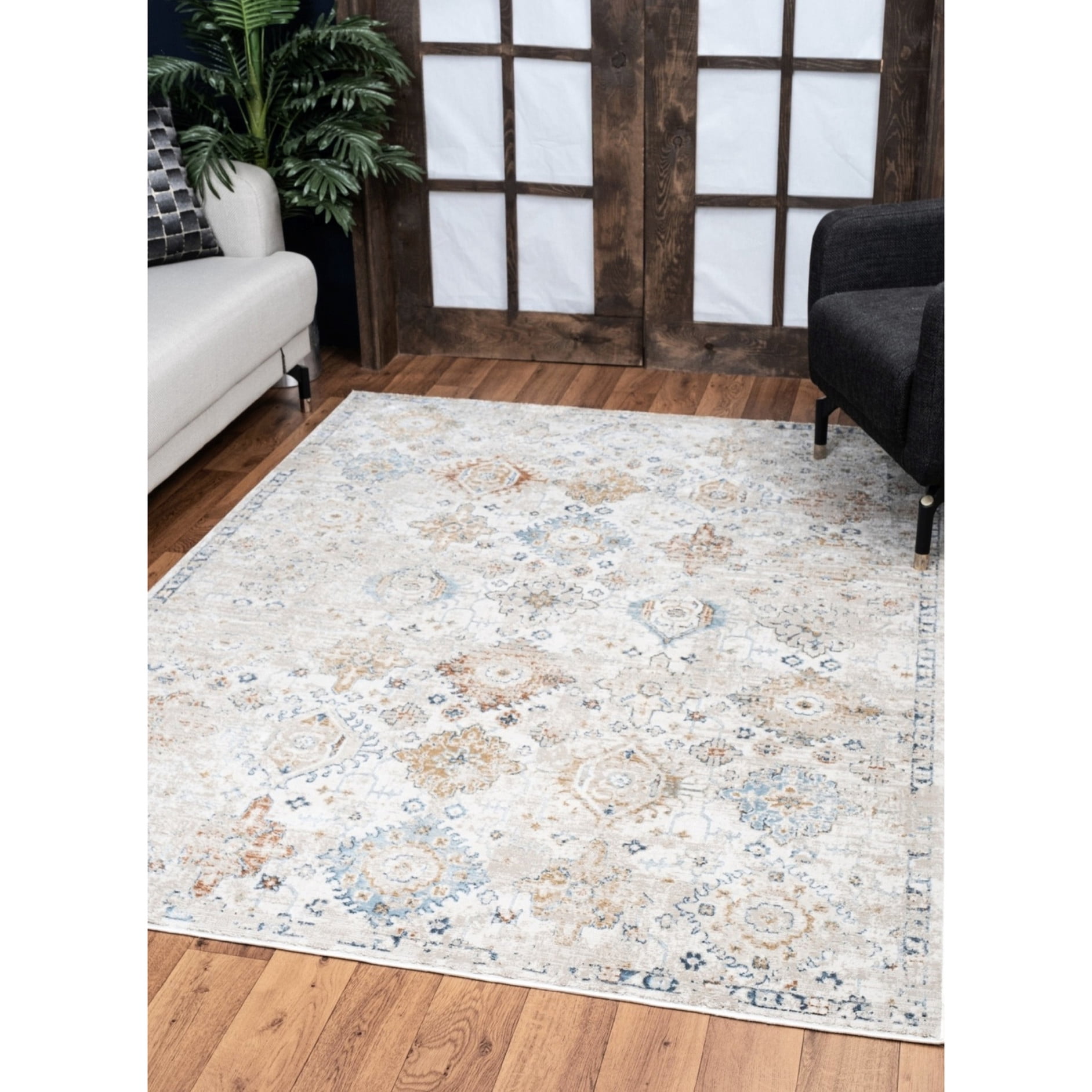 Durable Pretty Rugs Durable Area Rug for High Traffic+Soft Texture”-“Family Gathering ...