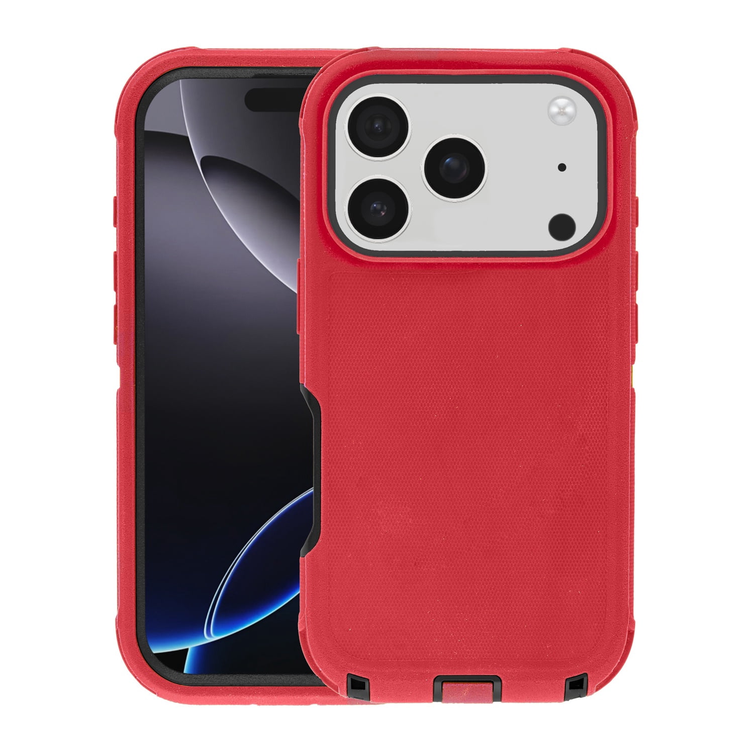 Durable Armor Cover for iPhone 17 Pro Max - Red and Black