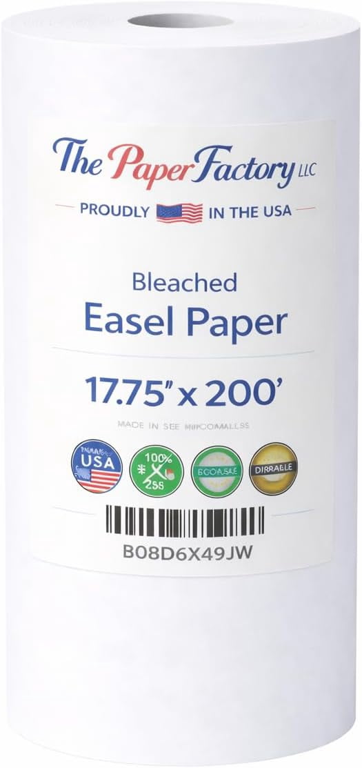Durable Art Easel Paper Roll for Crafts, Drawing & Painting | Ideal for Kids Projects | 17.75 inches x 200 feet | by Paper Pros