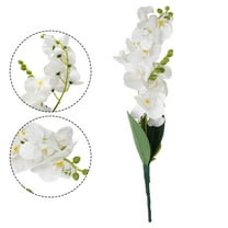 Durable Artificial Butterfly Orchid 12 Heads Fake Moth Orchids Flowers Plastics For Bridal Bouquets Home Decorations White Smile Home