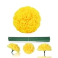 thumbnail image 1 of Durable Artificial Marigold,QZS Artificial Flowers,60Pcs Silk Marigold Heads,Portable Yellow Flower Bouquest for DIY Well,Crafts Bouquest,2.4x1.6in, 1 of 6