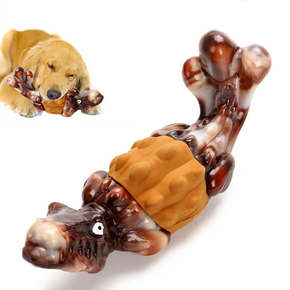 Durable Bacon-Flavored Dog Chew Toy for Medium & Large Dogs Safe Nylon & Natural Rubber, Teeth Cleaning, Interactive Tug & Fetch, Long-Lasting Chew Toy