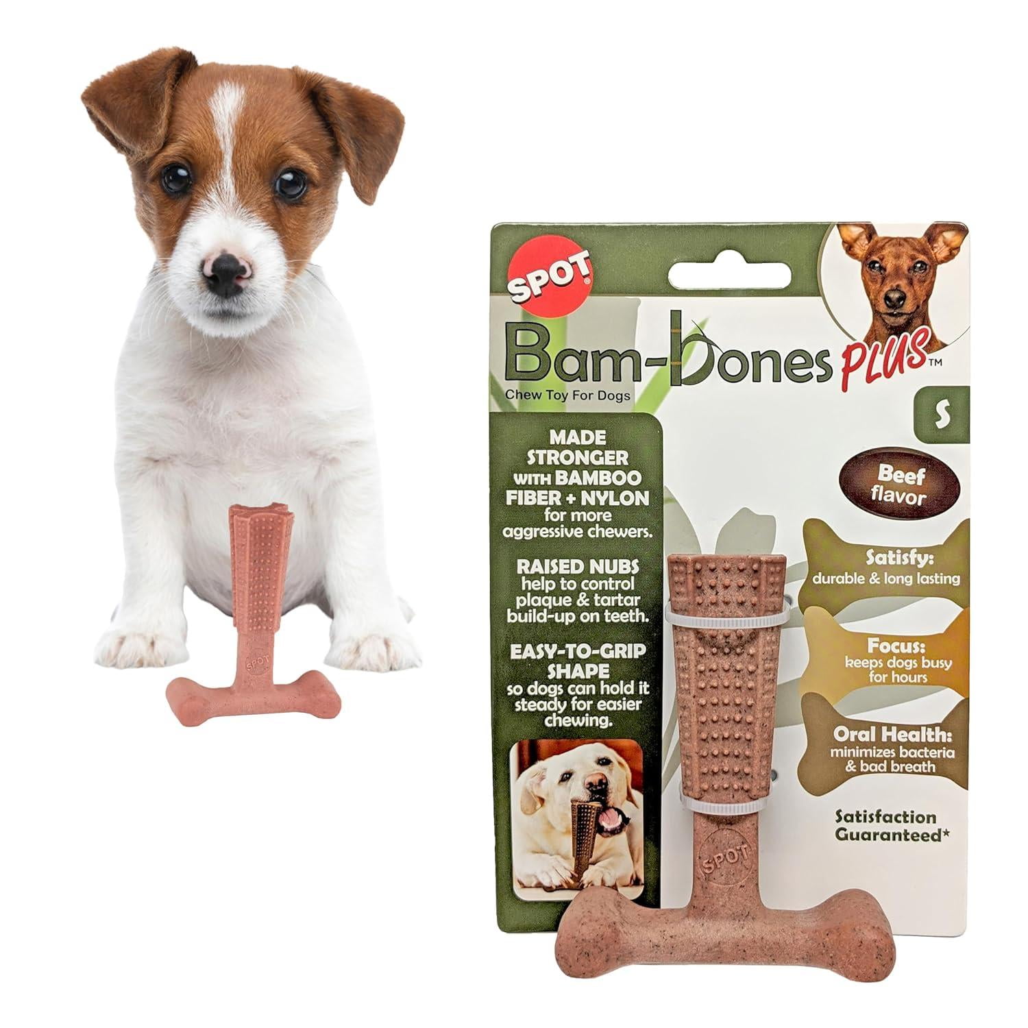 SPOT Bam-Bones Plus T Bone Dog Chew Toy for Moderate to Aggressive