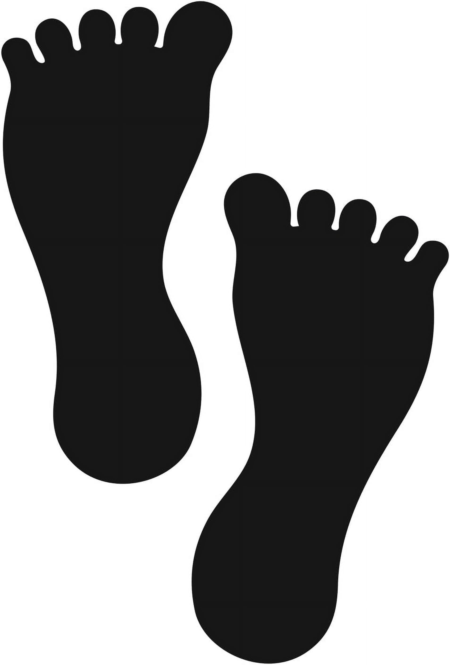 Durable Barefoot Footprint Stickers, Medium, Waterproof Gloss Vinyl