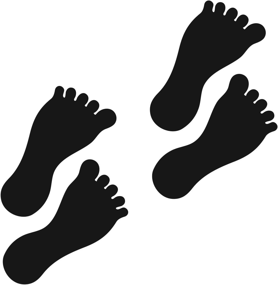 Durable Barefoot Footprint Stickers, Small, Waterproof Gloss Vinyl