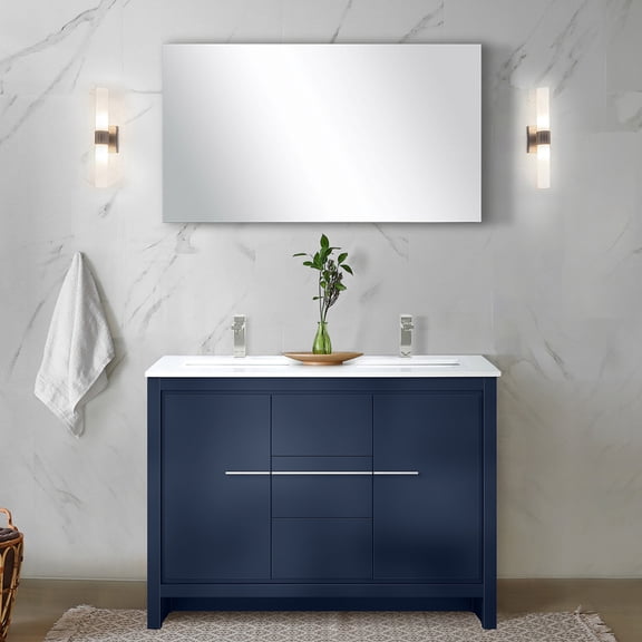 Durable Bathroom Fixture - Vanity with scratch - resistant quartz top and solid wood frame