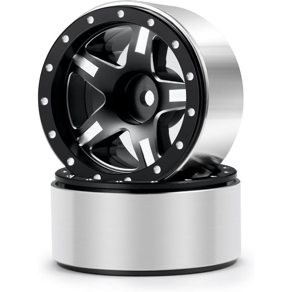 Durable Black Aluminium 4Pcs Beadlock Wheels for TRX4-M SCX24 Upgrade RC Parts