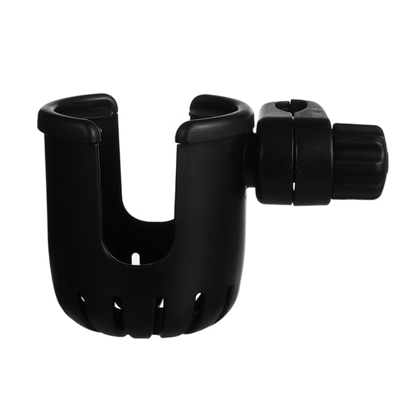 Durable Black Plastic Cart Bottle Rack with Spring Clamp for Water Bottles and Coffee Mugs