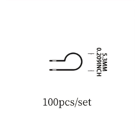 Durable Black Plastic P-Clamp Hose Fasteners - R-Type Nylon Cable Clamps for Secure Installation
