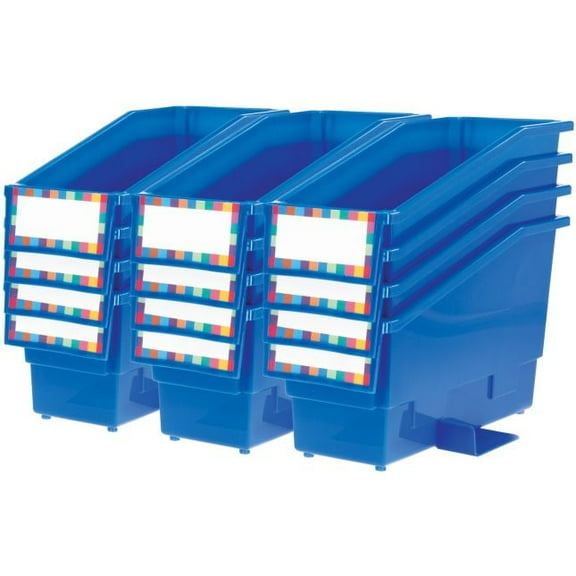 Durable Book And Binder Holder With Stabilizer Wing and Label Holder - 12 Pack