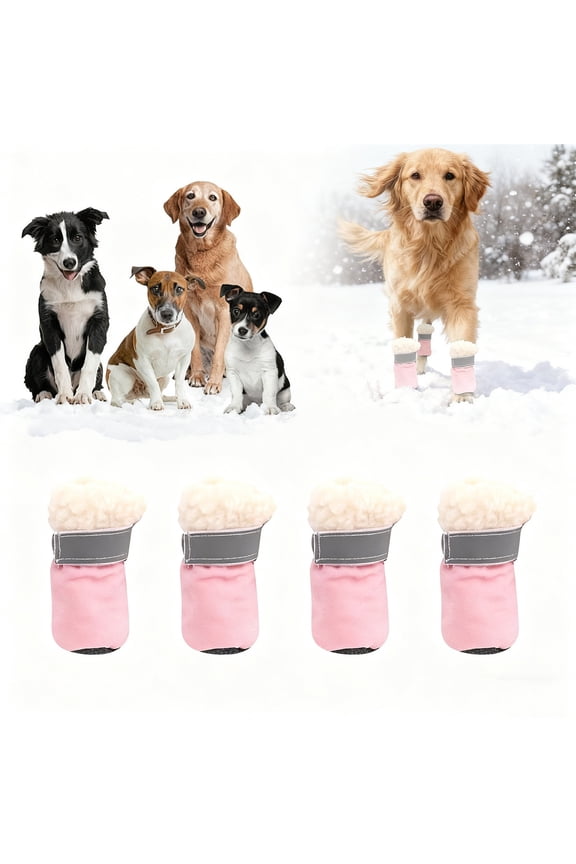 Durable Boots for All Weather Guard Shoes with Sole and Reflective Strips for Outdoor Walking Hiking Running on Various Terrains Pet Supplies