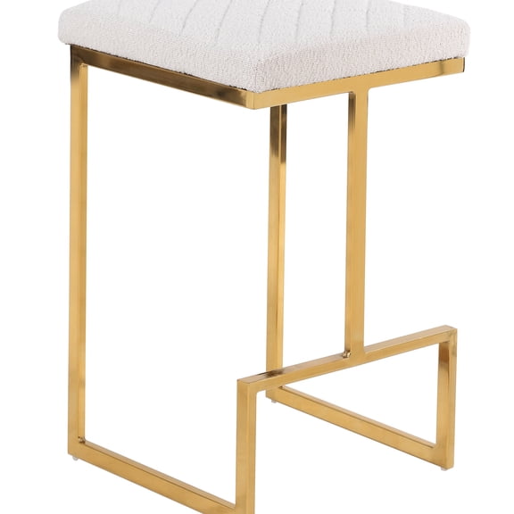 Durable Boucle Fabric Stool / Balcony Corner / Solo Seating Option