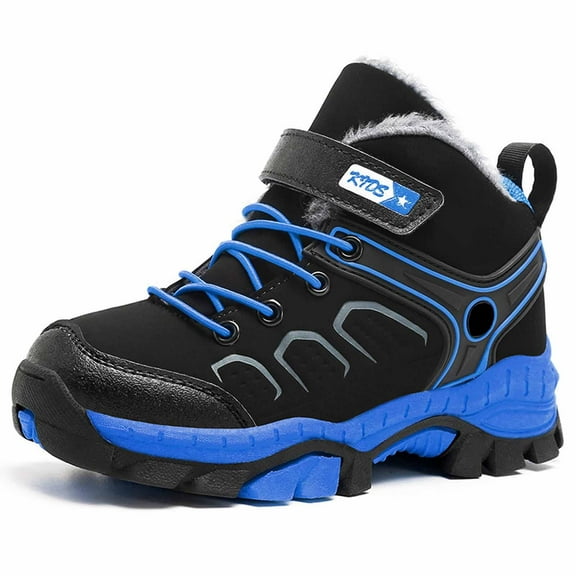 Durable Boys Outdoor Sneakers Winter Warm Lined Hiking Shoes Cold Weather Adventures