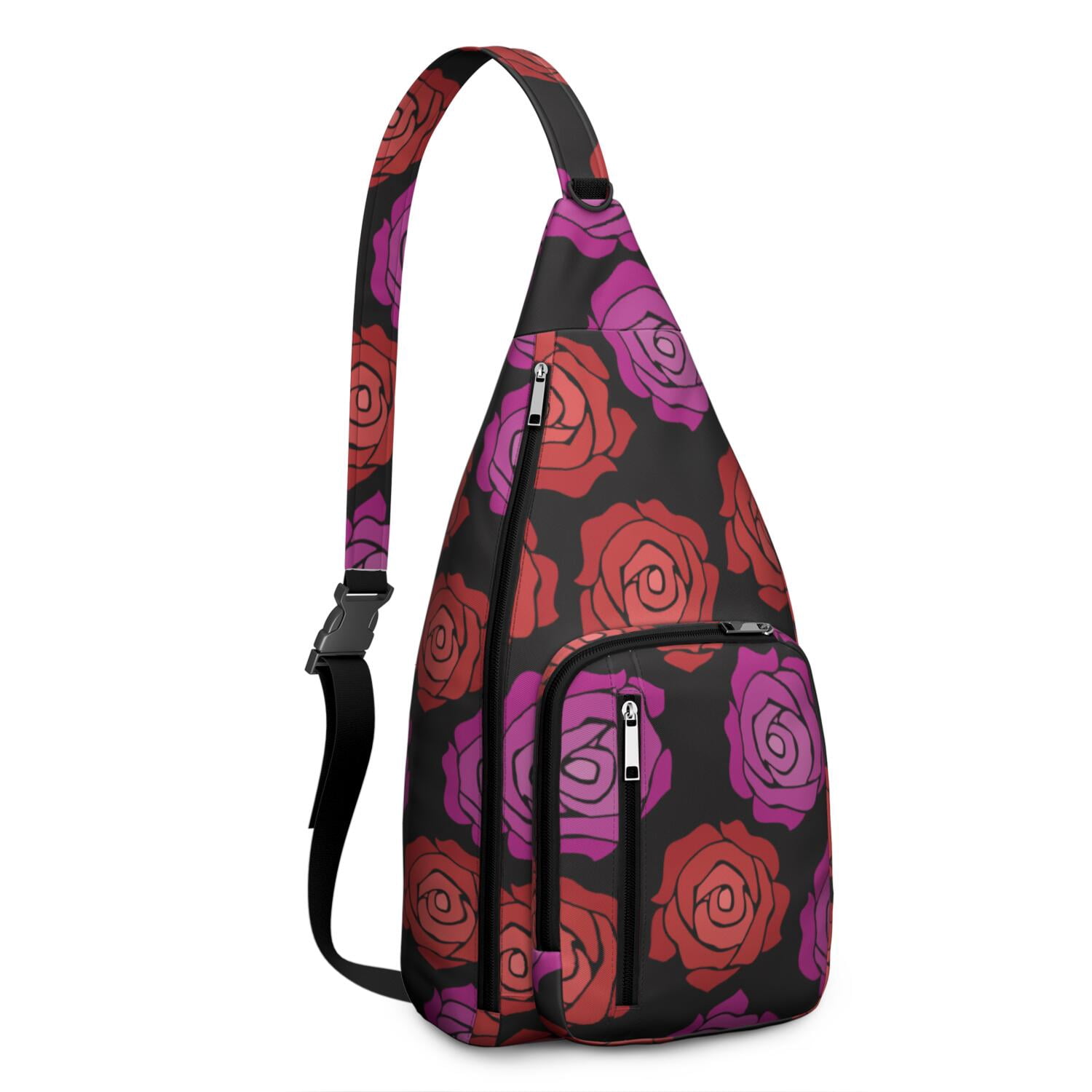 Durable Breathable Sling Bag with Sunflower Pattern for Tactical Use