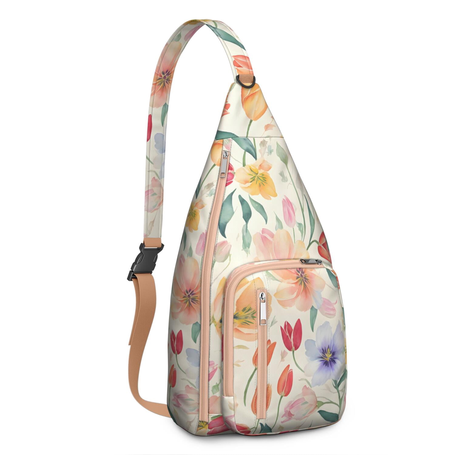 Durable Breathable Sling Bag with Sunflower Pattern for Tactical Use