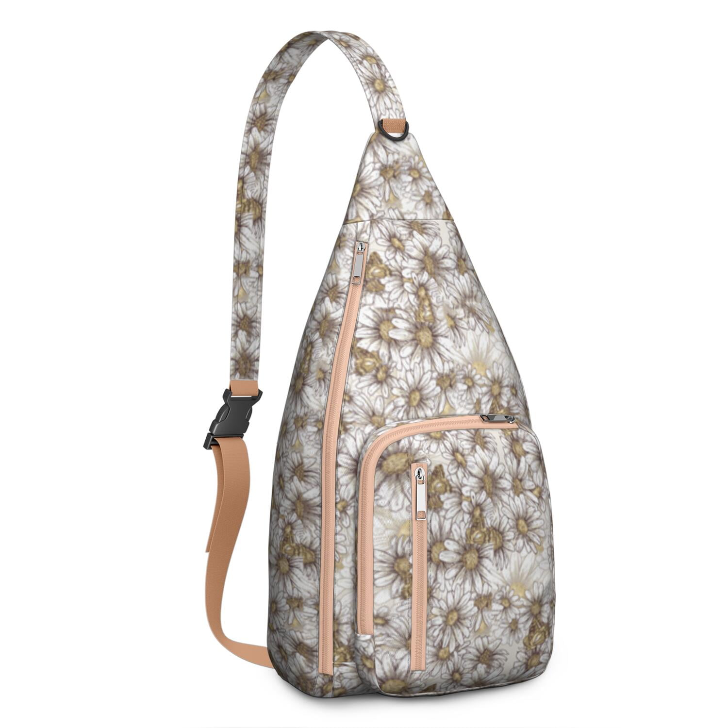 Durable Breathable Sling Bag with Sunflower Pattern for Tactical Use