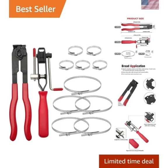 Durable CV Joint Axle Boot Clamp Pliers Kit with Non-Slip Handle - 12 Pieces