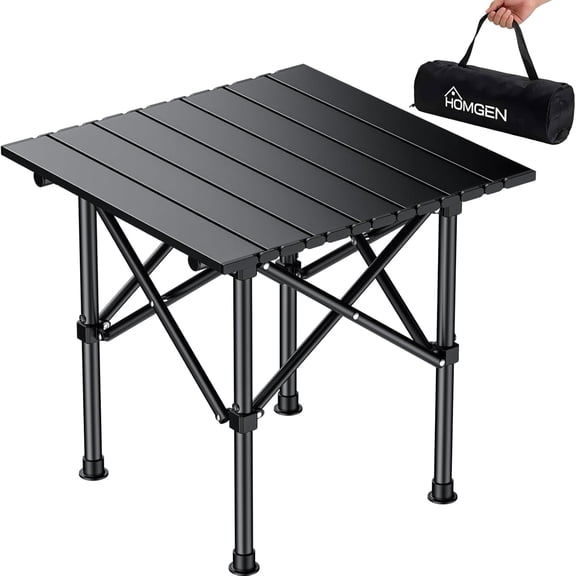 Durable Camping Foldable Table-Ease of Assembly-Stable and no Wobbling-16'' Height Small Folding Table-16'' L x 16'' W Desktop Size-Load-Bearing 66lbs-Portable Picnic Table for Hiking/RV Trip