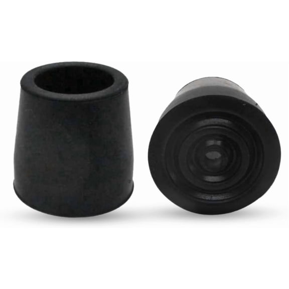 Durable Cane Walker Tips (2-Pack) 1" Rubber Tips with Metal Inserts for Improved Stability, Non-Slip, Shock-Absorbing Replacement for Safety and Comfort