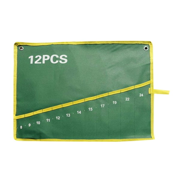 Durable Canvas 12-Pocket Tool Roll-Up Storage Bag, Portable for Hand Tools and Outdoor Use