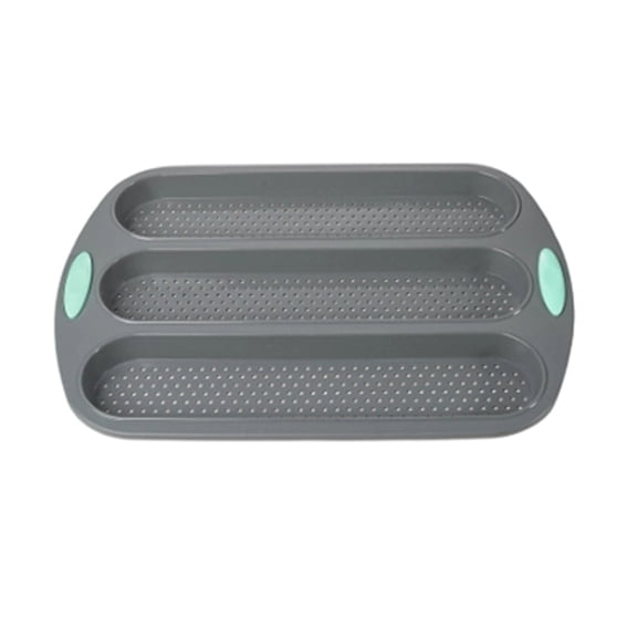 Durable Carbon Steel Baguette Baking Molds, Nonstick French Bread Pan With Rectangular Slots, Specialty 3-Cavity Baguette Mold - Essential Kitchen Tool For Home Bakers (Baguette Mold) Home Decor
