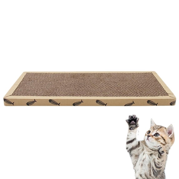 Durable Cardboard Cat Scratcher Pad - Natural Sisal Cat Nail File for Healthy Claws & Furniture Protection, 16.9" x 8.3"