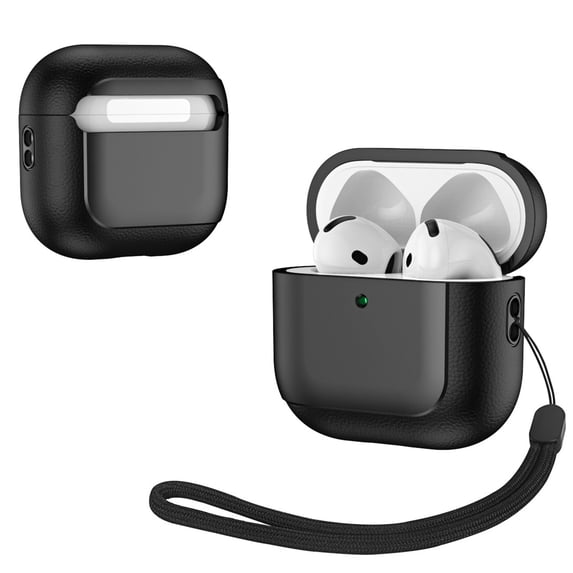 Durable Case for AirPods 4 & 5, Lightweight Shockproof Cover for AirPods 4th / 5th Gen Electroplating & leather Splicing Process Design