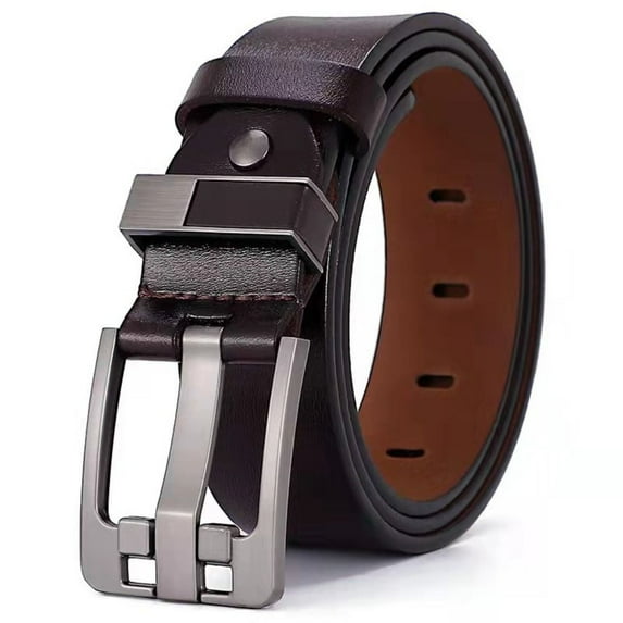 Durable Casual Wild Skirt Genuine Leather Belt Men Belts Pin Buckle Waistband Pants Bands COFFEE 130CM