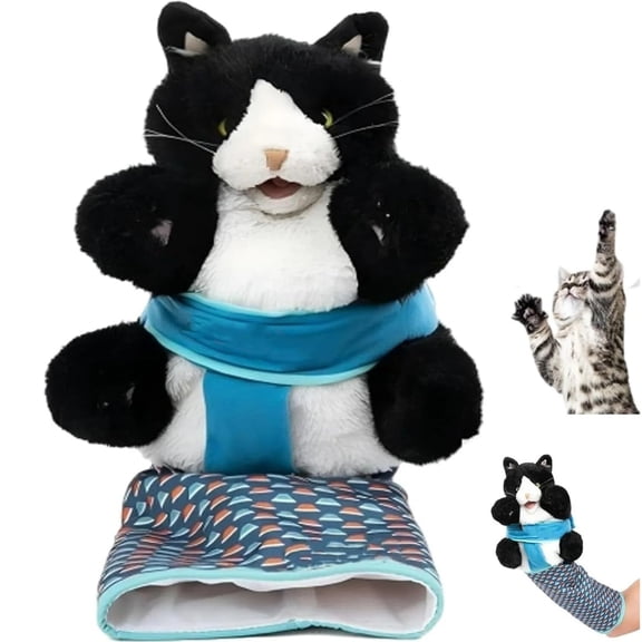 Durable Cat Wrestling Glove Toy with Extended Arm Sleeve Bite-Resistant Interactive Plush Puppet , Double-Layer Oxford Nylon with Protective Forearm Cover, Fun Bonding Toy for Indoor Cats